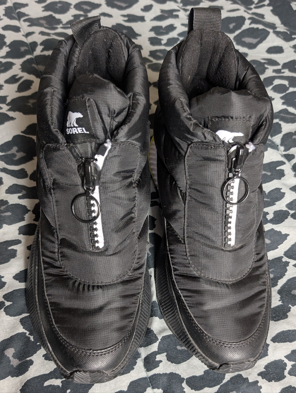 Sorel Black and White Puffy Insulated Boot Size 10 - Picture 12 of 16
